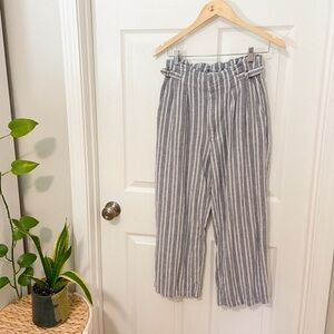 Abercrombie & Fitch Linen Blend Striped Pants